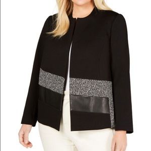 Calvin Klein collarless black jacket panels